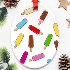 Ice Cream Pattern Ornament (oval)