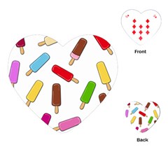 Ice Cream Pattern Playing Cards (heart)  by Valentinaart