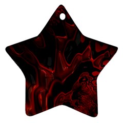 Fractal Red Black Glossy Pattern Decorative Ornament (star)