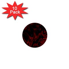 Fractal Red Black Glossy Pattern Decorative 1  Mini Buttons (10 Pack) 