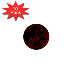 Fractal Red Black Glossy Pattern Decorative 1  Mini Magnet (10 Pack) 