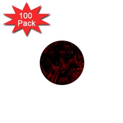 Fractal Red Black Glossy Pattern Decorative 1  Mini Buttons (100 Pack) 