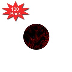 Fractal Red Black Glossy Pattern Decorative 1  Mini Magnets (100 Pack)  by Amaryn4rt