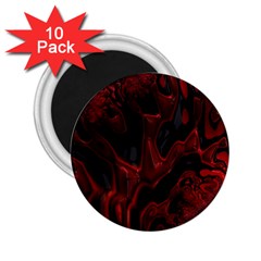 Fractal Red Black Glossy Pattern Decorative 2 25  Magnets (10 Pack)  by Amaryn4rt