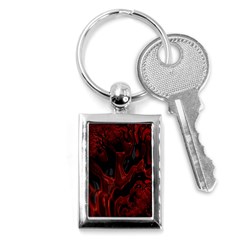 Fractal Red Black Glossy Pattern Decorative Key Chains (rectangle) 