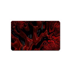 Fractal Red Black Glossy Pattern Decorative Magnet (name Card)