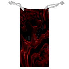 Fractal Red Black Glossy Pattern Decorative Jewelry Bag