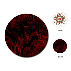 Fractal Red Black Glossy Pattern Decorative Playing Cards (round)  by Amaryn4rt