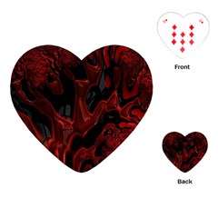 Fractal Red Black Glossy Pattern Decorative Playing Cards (heart) 