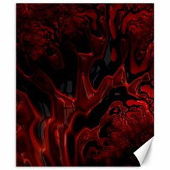 Fractal Red Black Glossy Pattern Decorative Canvas 8  X 10  by Amaryn4rt