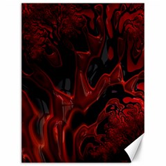 Fractal Red Black Glossy Pattern Decorative Canvas 12  X 16  