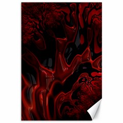 Fractal Red Black Glossy Pattern Decorative Canvas 12  X 18   by Amaryn4rt