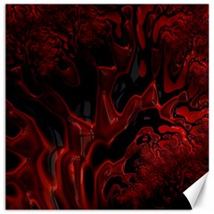 Fractal Red Black Glossy Pattern Decorative Canvas 20  X 20  