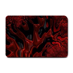 Fractal Red Black Glossy Pattern Decorative Small Doormat  by Amaryn4rt