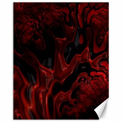 Fractal Red Black Glossy Pattern Decorative Canvas 11  X 14  