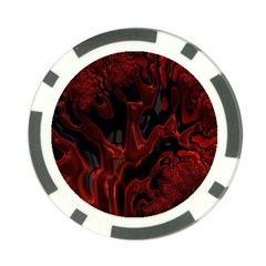 Fractal Red Black Glossy Pattern Decorative Poker Chip Card Guard (10 Pack) by Amaryn4rt