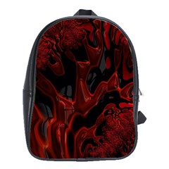 Fractal Red Black Glossy Pattern Decorative School Bags(large)  by Amaryn4rt