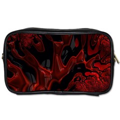 Fractal Red Black Glossy Pattern Decorative Toiletries Bags 2-side