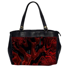 Fractal Red Black Glossy Pattern Decorative Office Handbags (2 Sides) 