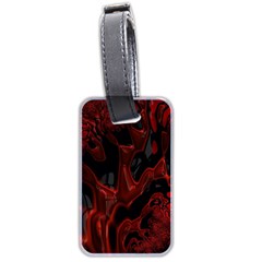 Fractal Red Black Glossy Pattern Decorative Luggage Tags (two Sides)