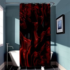 Fractal Red Black Glossy Pattern Decorative Shower Curtain 36  X 72  (stall) 