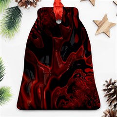 Fractal Red Black Glossy Pattern Decorative Ornament (bell)