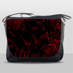 Fractal Red Black Glossy Pattern Decorative Messenger Bags