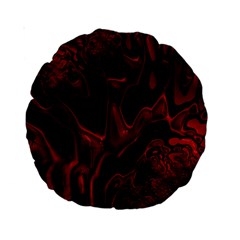 Fractal Red Black Glossy Pattern Decorative Standard 15  Premium Round Cushions