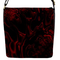 Fractal Red Black Glossy Pattern Decorative Flap Messenger Bag (s)