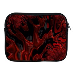 Fractal Red Black Glossy Pattern Decorative Apple Ipad 2/3/4 Zipper Cases