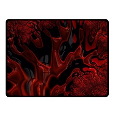 Fractal Red Black Glossy Pattern Decorative Double Sided Fleece Blanket (small) 