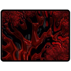 Fractal Red Black Glossy Pattern Decorative Double Sided Fleece Blanket (large)  by Amaryn4rt