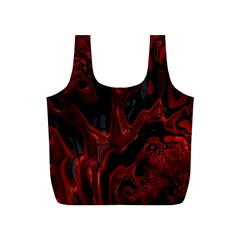 Fractal Red Black Glossy Pattern Decorative Full Print Recycle Bags (s) 