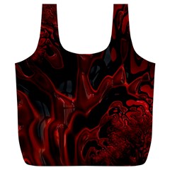 Fractal Red Black Glossy Pattern Decorative Full Print Recycle Bags (l) 