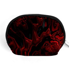 Fractal Red Black Glossy Pattern Decorative Accessory Pouches (medium) 