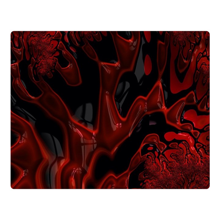 Fractal Red Black Glossy Pattern Decorative Double Sided Flano Blanket (Large) 