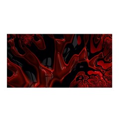 Fractal Red Black Glossy Pattern Decorative Satin Wrap by Amaryn4rt