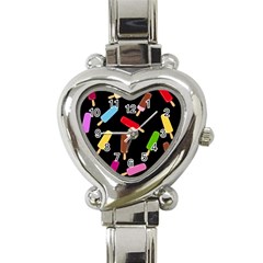 Decorative Ice Cream Pattern Heart Italian Charm Watch by Valentinaart