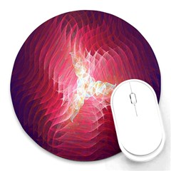 Fractal Red Sample Abstract Pattern Background Round Mousepads by Amaryn4rt