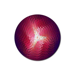 Fractal Red Sample Abstract Pattern Background Rubber Round Coaster (4 Pack) 