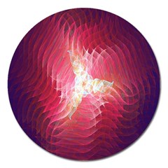 Fractal Red Sample Abstract Pattern Background Magnet 5  (round)