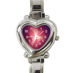 Fractal Red Sample Abstract Pattern Background Heart Italian Charm Watch by Amaryn4rt