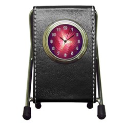 Fractal Red Sample Abstract Pattern Background Pen Holder Desk Clocks by Amaryn4rt