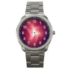 Fractal Red Sample Abstract Pattern Background Sport Metal Watch