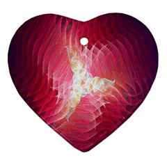 Fractal Red Sample Abstract Pattern Background Heart Ornament (two Sides)