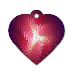 Fractal Red Sample Abstract Pattern Background Dog Tag Heart (one Side)