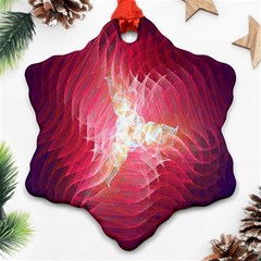 Fractal Red Sample Abstract Pattern Background Snowflake Ornament (two Sides)