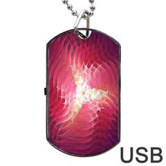 Fractal Red Sample Abstract Pattern Background Dog Tag Usb Flash (two Sides)