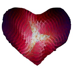 Fractal Red Sample Abstract Pattern Background Large 19  Premium Flano Heart Shape Cushions by Amaryn4rt