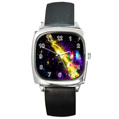 Galaxy Deep Space Space Universe Stars Nebula Square Metal Watch by Amaryn4rt